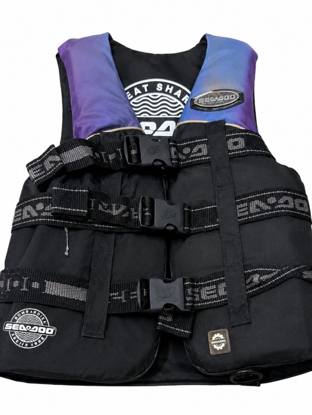 Buoy-O-Boy Adult Universal PFD Life Jacket Orange Blue 3-Buckle Personal